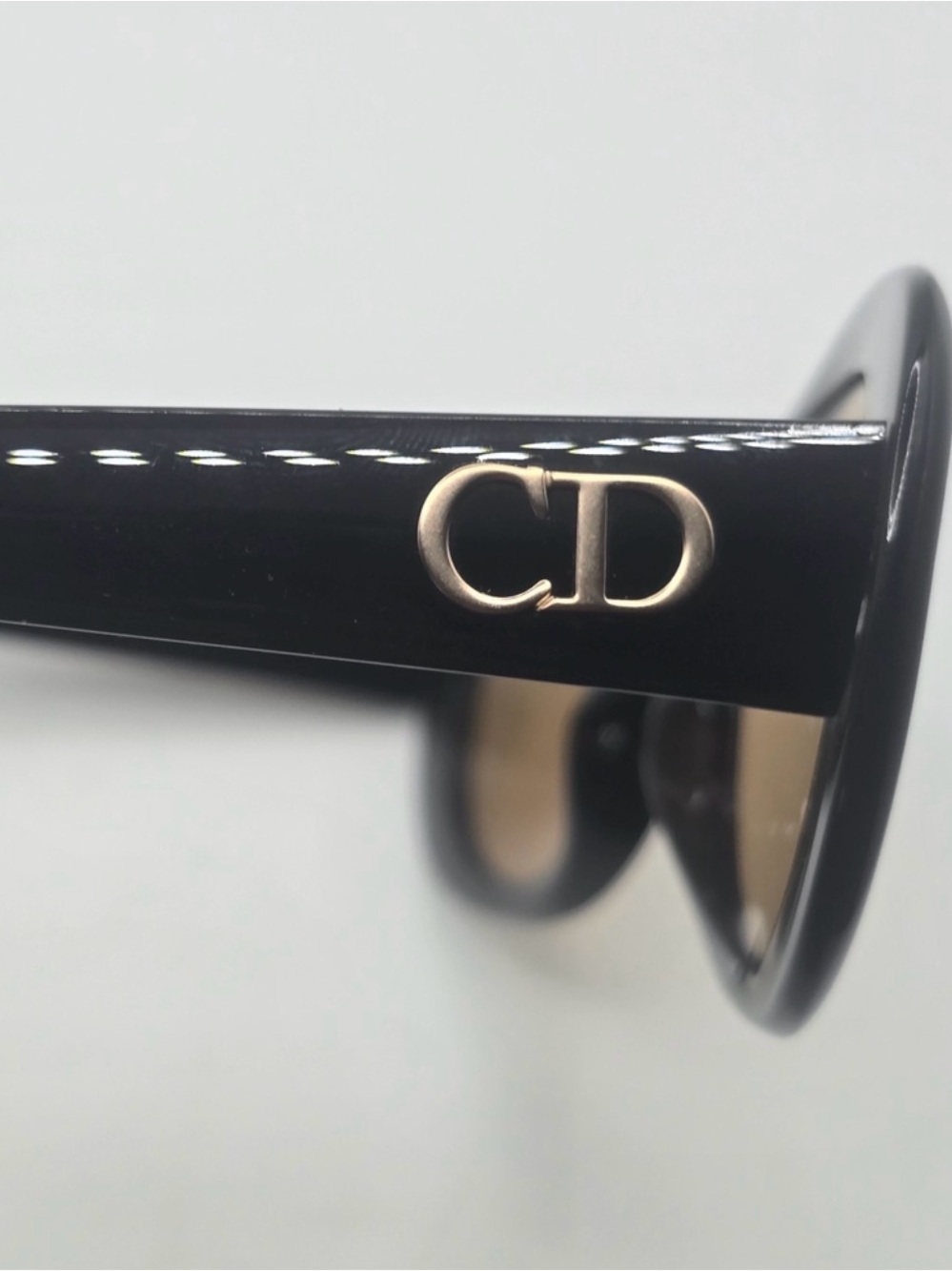 Auth DIOR 2957 Vintage Babydoll Oval Frame black Tan Lens CD logo Sunglasses mod - Picture 6 of 6